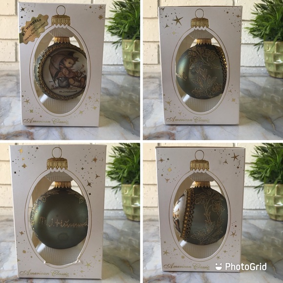 M.J. Hummell Christmas Ornaments Lot of 4 1998 Vintage Round Glass - Picture 5 of 10